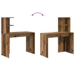 Berkfield Old Wood Writing Desk Old Wood Wood Medium Minimalistic - thumbnail 8
