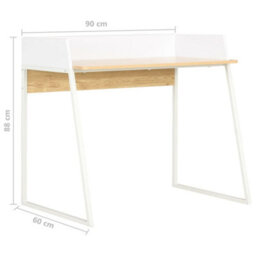Berkfield Desk White And Oak 90X60X88 Cm - thumbnail 7
