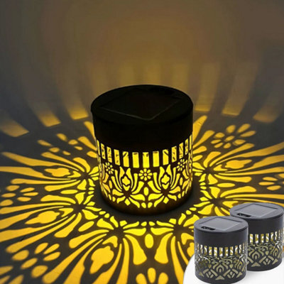 Solar-Powered Garden Decorative Landscape Wall Lamps 2Pcs-Peony - image 1