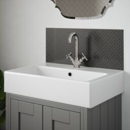 Laura Ashley Charcoal Mr Jones Glass Self-Adhesive Bathroom Splashback (H)25Cm (W)60Cm - thumbnail 3