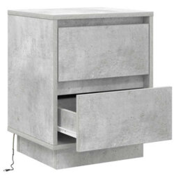 Berkfield Modern Bedside Cabinets With Led Lights 2 Pcs Concrete Grey 39X34.5X50 Cm - thumbnail 7