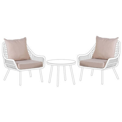 Beliani Outdoor Cushion Cover Set Laureto Beige - image 1