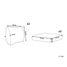 Beliani Outdoor Cushion Cover Set Laureto Beige - thumbnail 3