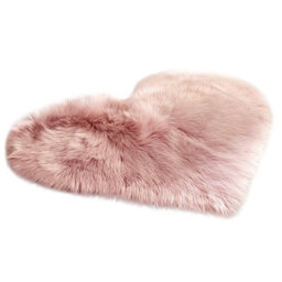 Living And Home Pink  Heart Shape Super Soft Shaggy Floor Area Rug Kids Room Decor Seat Pad 40 X 50 Cm - thumbnail 2