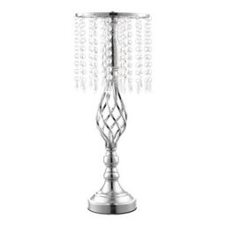 Thehotsale Wedding Table Centerpiece Metal And Crystal Vase In Silver - thumbnail 3