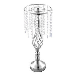 Thehotsale Wedding Table Centerpiece Metal And Crystal Vase In Silver - thumbnail 4