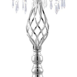 Thehotsale Wedding Table Centerpiece Metal And Crystal Vase In Silver - thumbnail 6