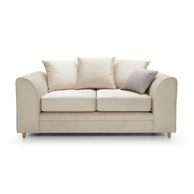 Abakus Direct Chicago Velvet 2 Seater Sofa In Cream - image 1