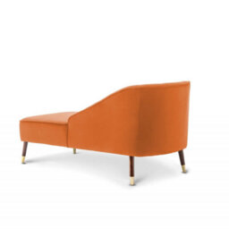 Right Hand Chaise Lounge In Velvet Orange - thumbnail 6