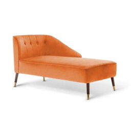 Right Hand Chaise Lounge In Velvet Orange - thumbnail 5