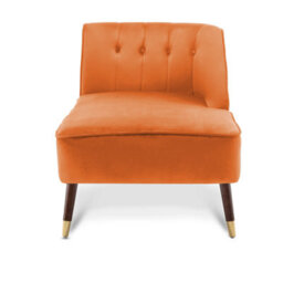 Right Hand Chaise Lounge In Velvet Orange - thumbnail 7