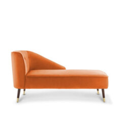 Right Hand Chaise Lounge In Velvet Orange - thumbnail 4