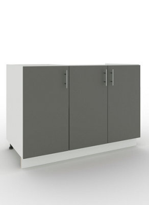 Jd Greta Adjustable Legs Kitchen Sink Unit 1200mm Cabinet With Doors - Grey Matt - image 1