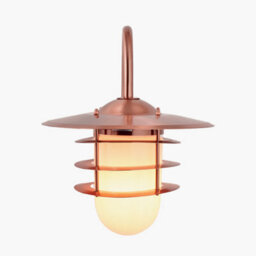Pacific Lifestyle Copper Fisherman Garden Wall Light Outdoor Retro Opaque Glass Wall Lantern - thumbnail 3