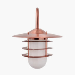Pacific Lifestyle Copper Fisherman Garden Wall Light Outdoor Retro Opaque Glass Wall Lantern - thumbnail 2