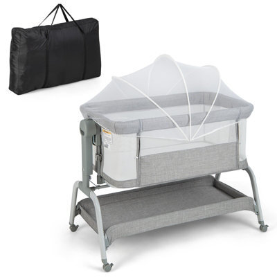 Costway Baby Bedside Crib Newborn Infant Sleeper Bassinet Cot Bed W/ 6 Adjustable Height - image 1