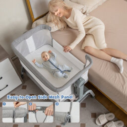 Costway Baby Bedside Crib Newborn Infant Sleeper Bassinet Cot Bed W/ 6 Adjustable Height - thumbnail 4