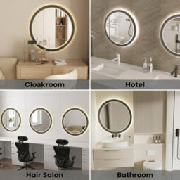 Durovin Bathrooms Wall Mounted Illuminated Led Bathroom Round Mirror Touch Sensitive Switch 3 Colors Mode And Anti Fog 500 X 500mm - thumbnail 8
