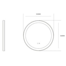 Durovin Bathrooms Wall Mounted Illuminated Led Bathroom Round Mirror Touch Sensitive Switch 3 Colors Mode And Anti Fog 500 X 500mm - thumbnail 5