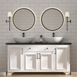 Durovin Bathrooms Wall Mounted Illuminated Led Bathroom Round Mirror Touch Sensitive Switch 3 Colors Mode And Anti Fog 500 X 500mm - thumbnail 4