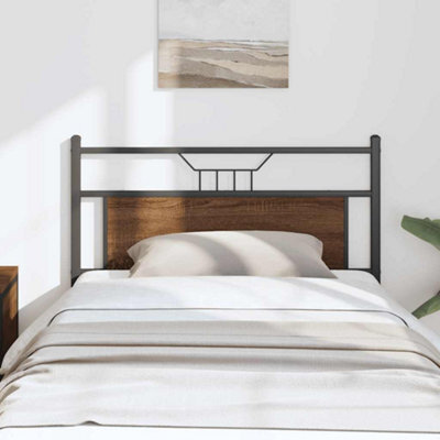 Berkfield Headboard Brown Oak 100 Cm Engineered Wood And Steel - image 1