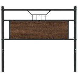 Berkfield Headboard Brown Oak 100 Cm Engineered Wood And Steel - thumbnail 4
