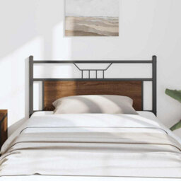 Berkfield Headboard Brown Oak 100 Cm Engineered Wood And Steel - thumbnail 1