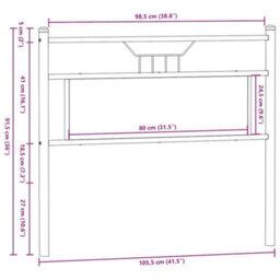 Berkfield Headboard Brown Oak 100 Cm Engineered Wood And Steel - thumbnail 8