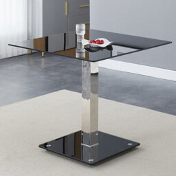 Furniture In Fashion Hartley Black Glass Bistro Dining Table 4 Ravenna White Chairs - thumbnail 2