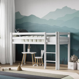 Flair Elara Wooden Shorty Midsleeper (75X175Cm) - White - thumbnail 1