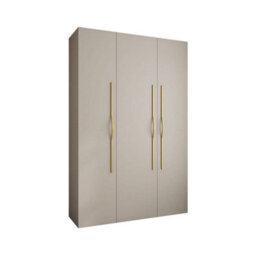 Arte Elegant Cashmere Como Ii Hinged Door Wardrobe H2460mm W1600mm D500mm, Three Doors, Eleven Shelves, Two Hanging Rails, Gold Handles - thumbnail 1