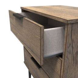 Fuji 3 Drawer Midi Chest Of Drawers In Vintage Oak (Ready Assembled) - thumbnail 5