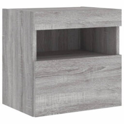 Berkfield Tv Wall Cabinet With Led Lights Grey Sonoma 40X30X40 Cm - thumbnail 3
