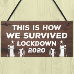 Red Ocean Funny Lockdown Bar Sign Novelty Home Bar Plaques Quarantine Man Cave Gifts For Him - thumbnail 2