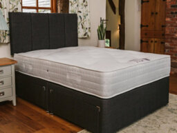 Divan Base Direct Knightsbridge Deluxe 1000 Pocket Sprung Divan Bed Set 2Ft6 Small Single 2 Drawers Side - Naples Slate - thumbnail 5