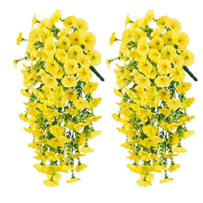 2 Pack 75Cm Outdoor Artificial Flowers, Hanging Plants, Faux Hanging Baskets - image 1