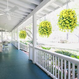 2 Pack 75Cm Outdoor Artificial Flowers, Hanging Plants, Faux Hanging Baskets - thumbnail 5