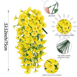 2 Pack 75Cm Outdoor Artificial Flowers, Hanging Plants, Faux Hanging Baskets - thumbnail 2