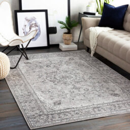 Livabliss Monte Carlo-Vintage Grey Charcoal White Traditional Boho Living Dining Bedroom Rug 160 X 220 Cm Easy Care, Non Shedding - thumbnail 2