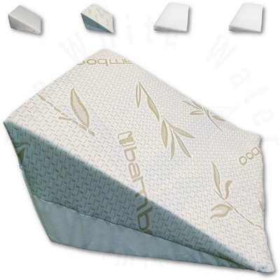 TheWhiteWater Limited Bamboo Wedge Pillow 100% Real Viscoelastic Pure Foam Bamboo Hypoallergenic Triangle Cushion - Bamboo Wedge Pillow 50 X 45 X 20.35 - image 1