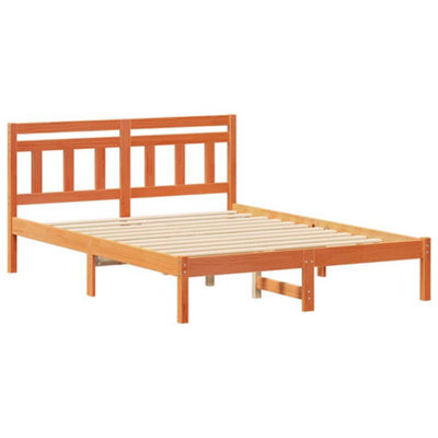 Berkfield Modern With Headboard Brown Solid Pine Wood - image 1