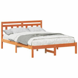 Berkfield Modern With Headboard Brown Solid Pine Wood - thumbnail 3