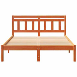 Berkfield Modern With Headboard Brown Solid Pine Wood - thumbnail 5