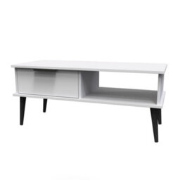 Hong Kong Ready Assembled Matt Grey 1 Drawer Small Coffee Table (H)455mm (W)905mm (D)395mm - thumbnail 1