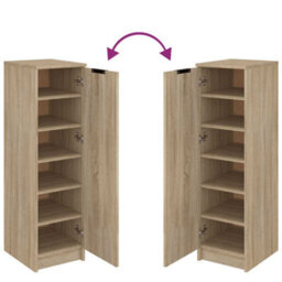 Berkfield Sturdy Shoe Cabinet Sonoma Oak 30X35X100 Cm Engineered Wood - thumbnail 8