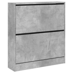 Berkfield Shoe Cabinet Concrete Grey 80X21X87.5 Cm Engineered Wood - thumbnail 4