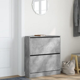 Berkfield Shoe Cabinet Concrete Grey 80X21X87.5 Cm Engineered Wood - thumbnail 3