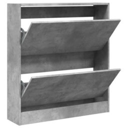 Berkfield Shoe Cabinet Concrete Grey 80X21X87.5 Cm Engineered Wood - thumbnail 2