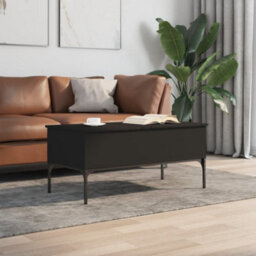 Berkfield Coffee Table Black 100X50X45 Cm Engineered Wood And Metal - thumbnail 3