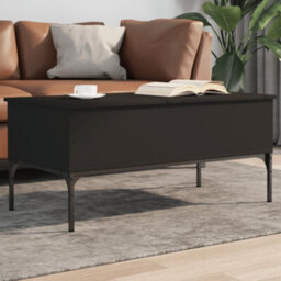 Berkfield Coffee Table Black 100X50X45 Cm Engineered Wood And Metal - thumbnail 1